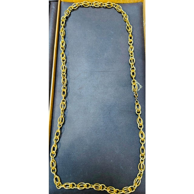 Vintage 18 Karat Yellow Gold 41.2 Gm, Link Chain, 8.14 mm Necklace, 32 " Long For Sale - Image 13 of 18