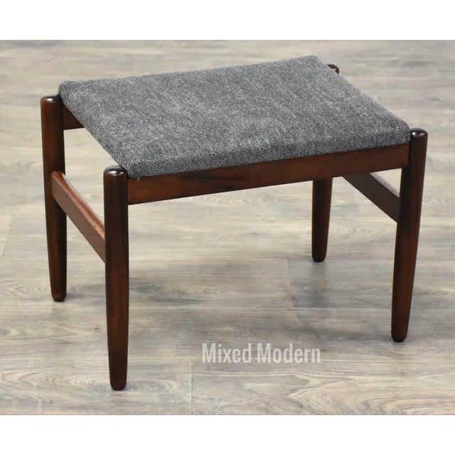 Rosewood Mid Century Modern Ottoman For Sale - Image 9 of 9
