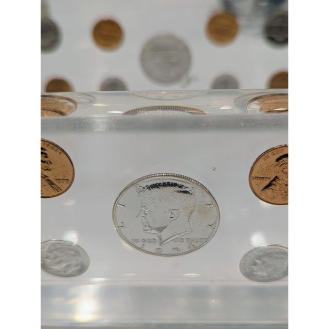 Transparent Lucite Coin Tissue Box Cover For Sale - Image 8 of 8