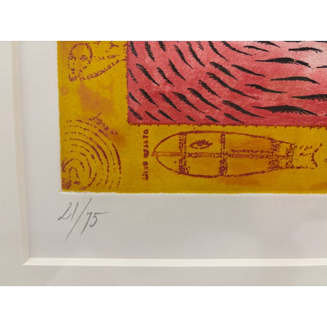 Peter Sís Untitled (Whale), 2004 Etching and Aquatint 21/75, Signed - Framed For Sale - Image 9 of 12