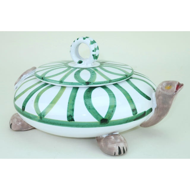 Mid-Century Modern Italian Ceramic Turtle Covered Dish, 1960's For Sale - Image 3 of 12