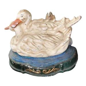 1960s Cast Iron and Painted Duck Doorstop