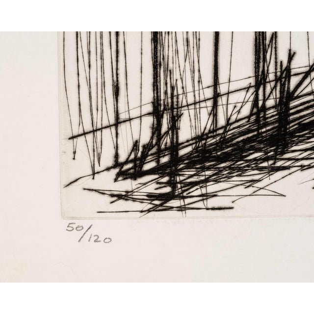 Bernard Buffet Bernard Buffet, Maisons Bretonnes (Breton Houses), Hand Signed Drypoint, Edition of 120, Framed, 1980 For Sale - Image 4 of 4
