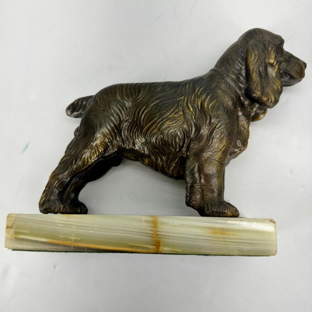 Metal Pair of Mid Century Modern Dog Book Ends on Onyx Bases For Sale - Image 7 of 12