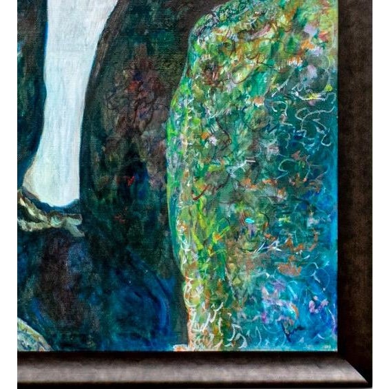 Large Scale Vintage Expressionist Oil on Canvas Singing Man Portrait Painting For Sale - Image 9 of 13