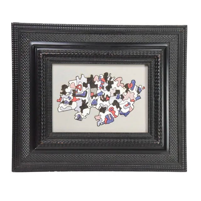 Wood 1960s Attributed to Jean Dubuffet, Marker on Paper, Titled Paysage, Initialed and Dated For Sale - Image 7 of 11