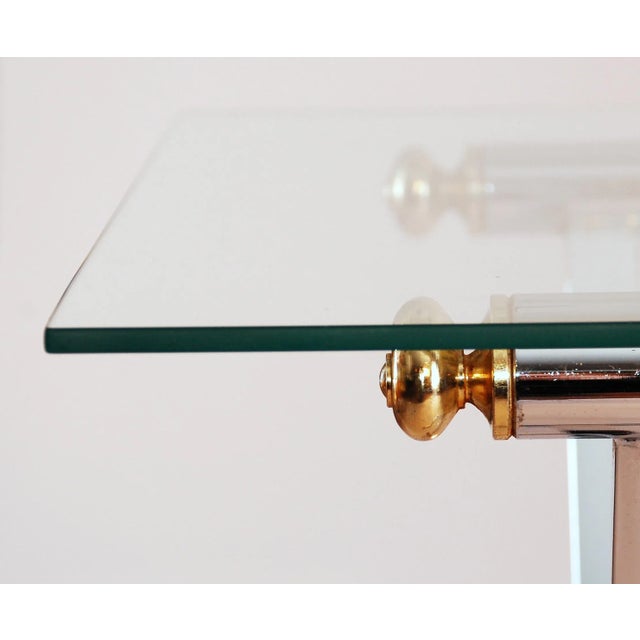 1980s Mid-Century Modern Chrome Console Table With Glass Top For Sale In Providence - Image 6 of 8