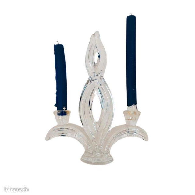20th Century Crystal Candleholders from Cristallerie d'art de Vannes, France For Sale - Image 4 of 4