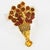 Contemporary Kalinger Paris Gilded Resin and Red Cabochons Bouquet Brooch For Sale - Image 3 of 7