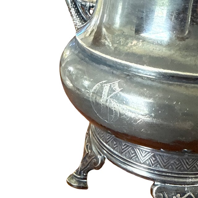 Victorian Egyptian Revival Derby Silver Co. Quadruple Plate Coffee Pot, C. 1875-1898 For Sale - Image 13 of 17