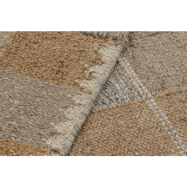 Textile Rug & Kilim’s Scandinavian Style Rug with Brown and Gray Geometric Pattern - 6x9 For Sale - Image 7 of 7