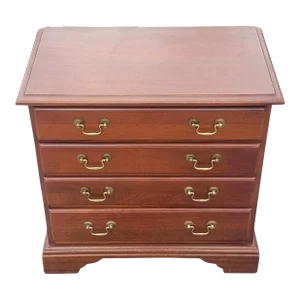 Chippendale 4-Drawer Mahogany Bedside Commode Chest of Drawers