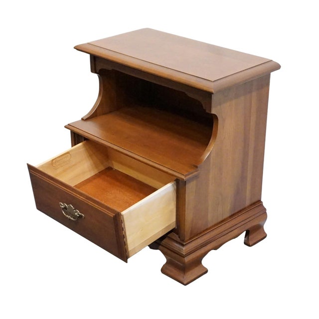 Wood Permacraft / Sanford Solid Cherry Early American Traditional 24" Open Cabinet Nightstand 79-32 For Sale - Image 7 of 13