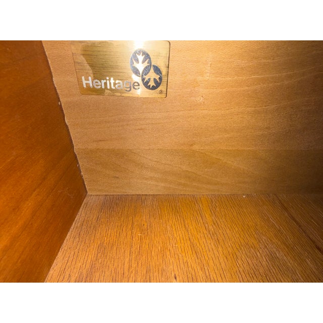 Drexel Heritage 1970s Drexel Heritage French Provincial Louis XV Carved Walnut Triple Dresser With Matching Mirror For Sale - Image 4 of 13