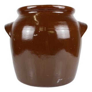 Large Antique Stoneware Pot for Preserving Confit in Brown Color, 1900 For Sale