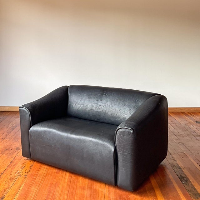 Modern Attributed De Sede Ds47 Leather Love Seat 1970s Buffalo Leather, Ueli Berger For Sale - Image 3 of 13