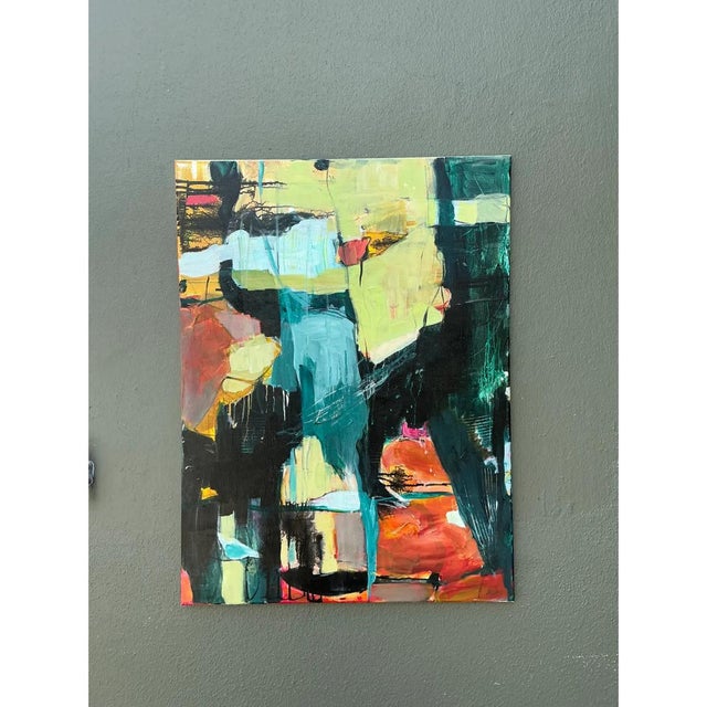Vintage Abstract Expressionist Oil Painting on Canvas For Sale - Image 11 of 12