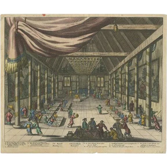 Royal Banquet for Dutch Embassy in China, 1670, Paper For Sale