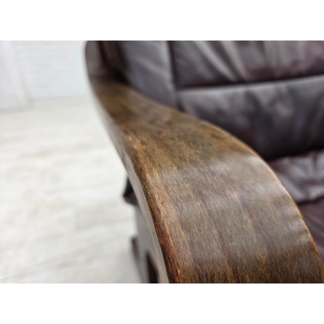 Scandinavian Armchair in Brown Furniture Leather, 1970s For Sale - Image 10 of 18