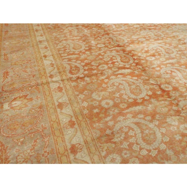 Rustic Galerie Shabab Collection Early 20th Century Handmade Turkish Oushak Large Room Size Carpet For Sale - Image 3 of 7