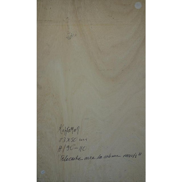 Plastic Hassan Ertugrul Kahraman, Phonecard with Morris and Picasso Column, Acrylic on Panel For Sale - Image 7 of 8