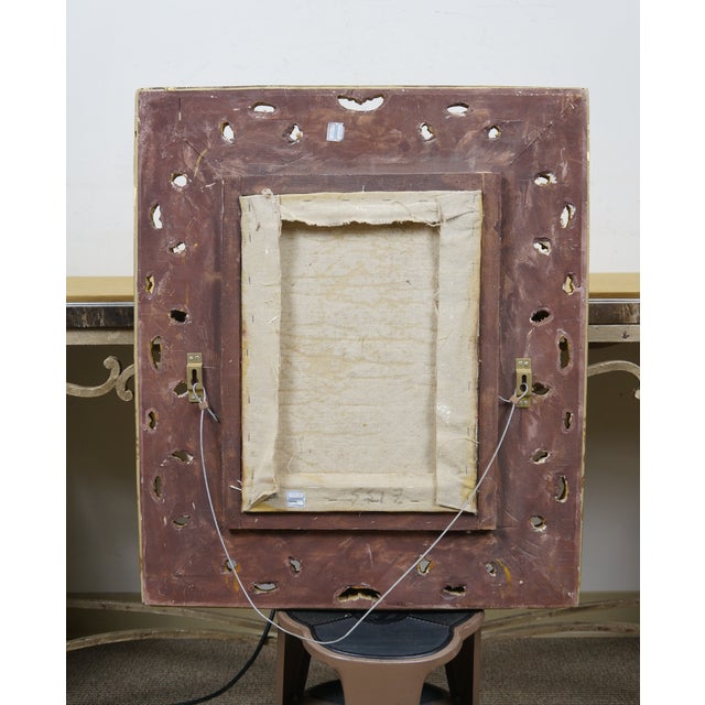 Textile Late 20th Century Portrait of Queen Mariana of Austria Oil Painting After Diego Velazquez 28" For Sale - Image 7 of 12