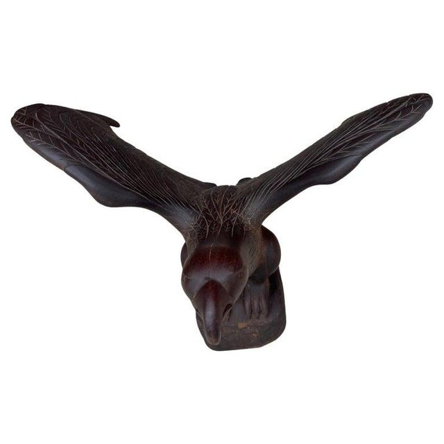 Wood Hand Carved Eagle By For Sale - Image 7 of 10