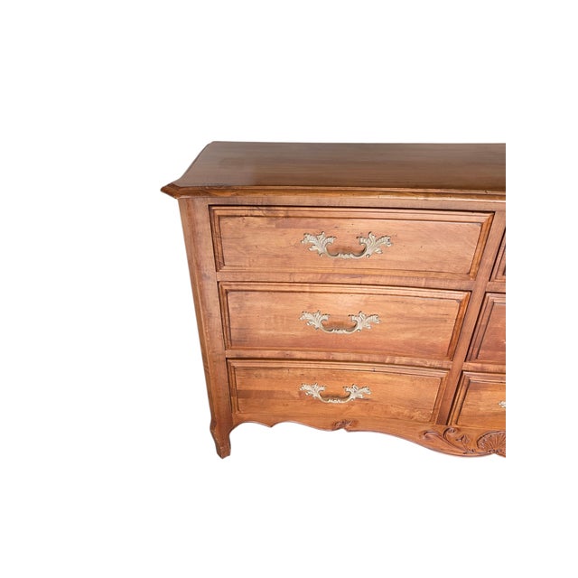 Ethan Allen 1990s Ethan Allen Legacy Maple 9 Drawer Triple Dresser French Country Chest Sideboard For Sale - Image 4 of 18