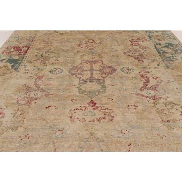 Rug & Kilim Modern Polonaise Style Natural Silk Rug With Floral Patterns, by Rug & Kilim, India For Sale - Image 4 of 10