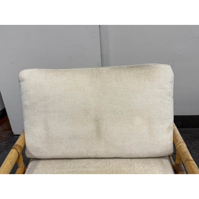 Vivai Del Sud for Wicker Works Italian Bamboo Armchair + Ottoman, Vintage For Sale - Image 9 of 12
