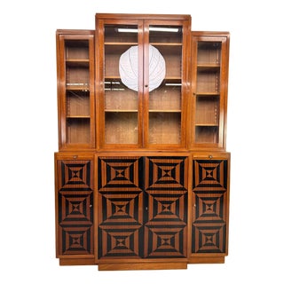 Cubist Bookcase with Marquetry, 1930 For Sale