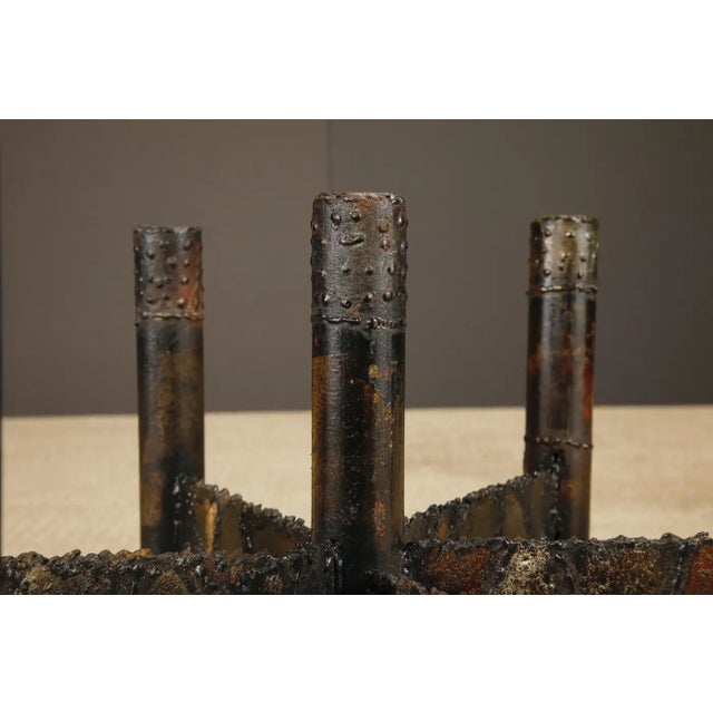 Paul Evans Brutalist Cocktail Table in Patinated Steel and Bronze, C. 1970 For Sale - Image 11 of 16