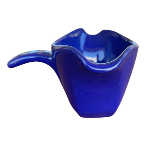 1960s Mid Century Modern Frankoma 6s Cobol Blue Double Spout Handled Gravy Boat