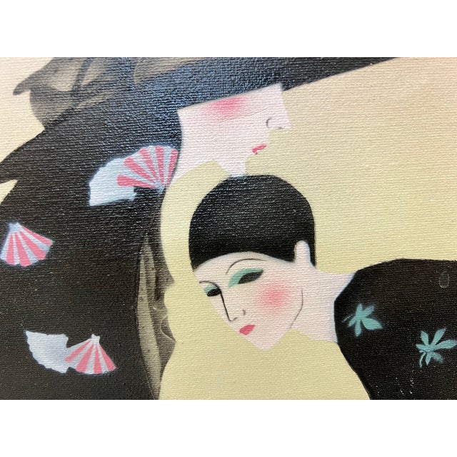 80's Acrylic on Canvas Painting For Sale - Image 4 of 7