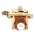 14k Yellow Gold Vintage Telephone Charm With Pearl & Pink Sapphire Dial For Sale