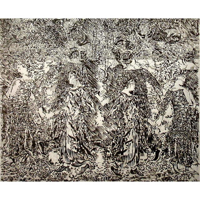 This artwork "Sans Titre" c.1980 is an original etching on Arches paper by noted French abstract expressionist artist...