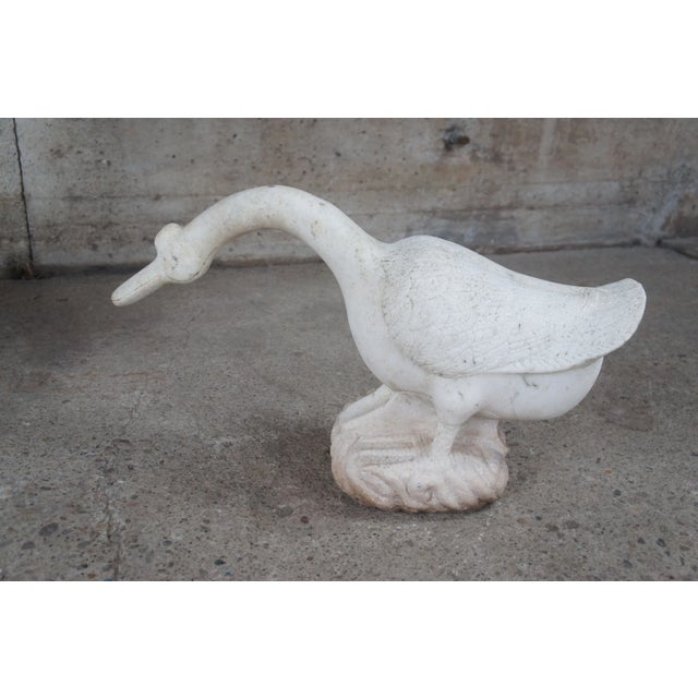 Stone Antique Italian Carved Marble Stone Bird Garden Sculpture For Sale - Image 7 of 10