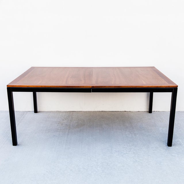 Brown Large Mid Century Modern Walnut & Rosewood Extension Dining Table by Cal Mode For Sale - Image 8 of 13