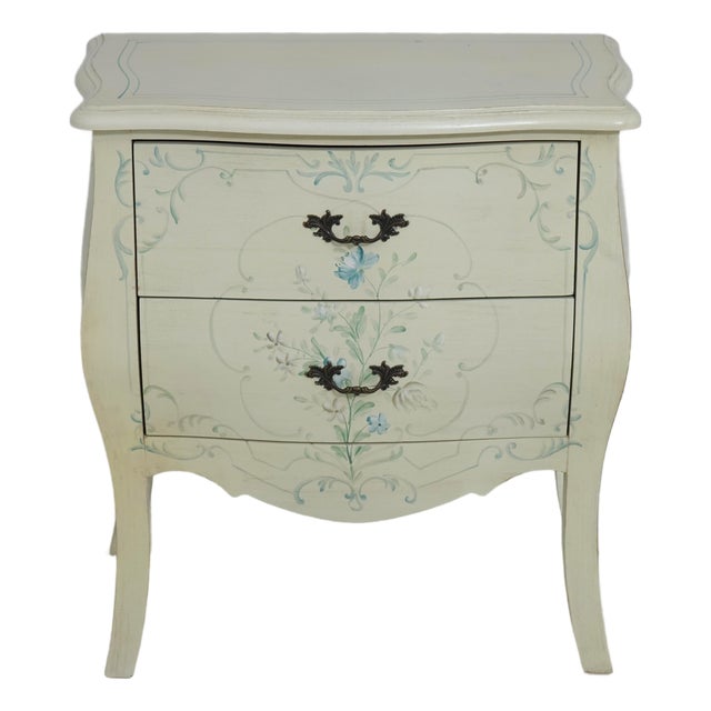 Venetian Paint Decorated Bombe Chest Accent Commode For Sale