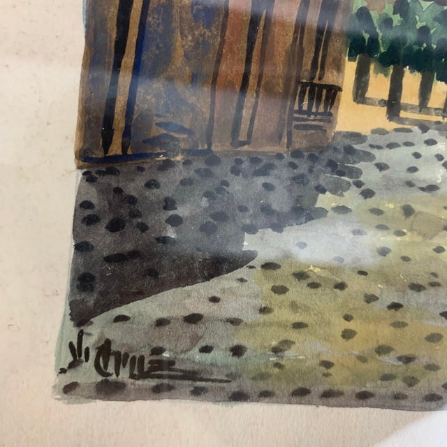 Beautiful vintage one of a kind watercolor painting on paper of the Church of Santa Prisca de Taxco, Guerrero, Mexico....