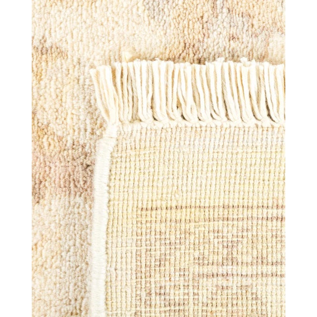 1990s Vintage Traditional Hand Knotted Wool Area Rug, Ivory - 6'1" X 8'10" For Sale - Image 5 of 9