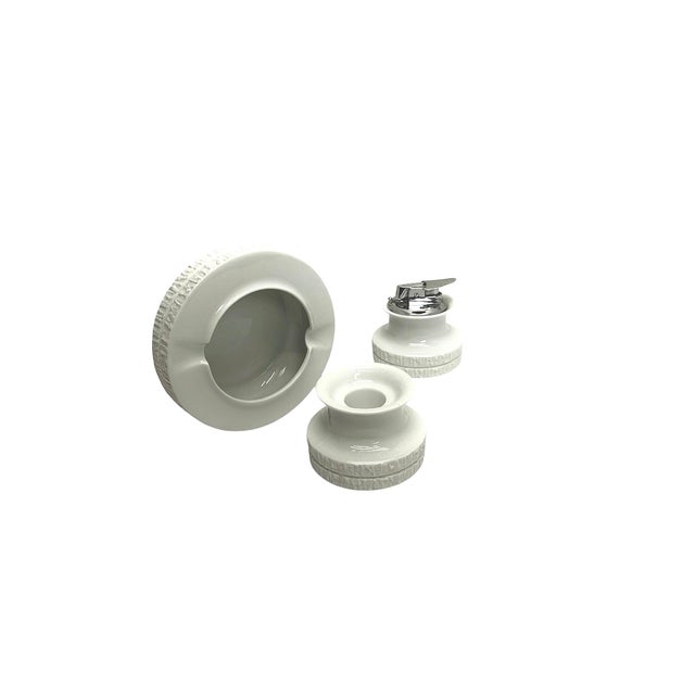 Porcelain Arcta Ashtray Smoking Set with Ronson Lighter from Thomas, Germany, 1960s, Set of 3 For Sale - Image 11 of 11
