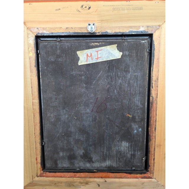 Late 20th Century P. Larson Realism European Cityscape Oil Painting on Board For Sale - Image 10 of 10