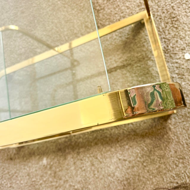 Hollywood Regency Expandable Brass and Glass Bar Cart by Milo Baughman for Dia For Sale - Image 10 of 12