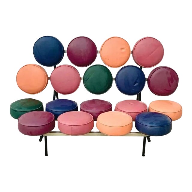 Vintage MCM Style Multicolored Loveseat For Sale