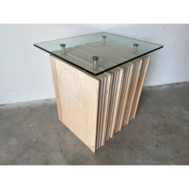 Vintage Sculptural Books - Shape Side Table W/ Glass Top For Sale - Image 9 of 13