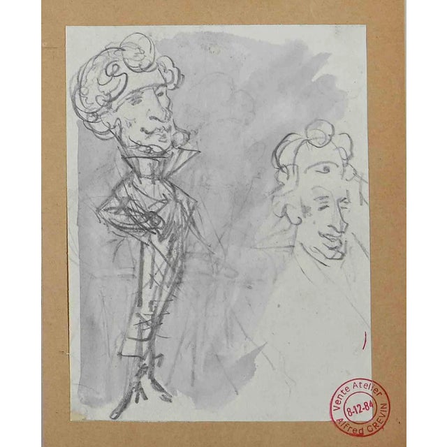 Alfred Grevin, Portraits, Original Drawing, Late 19th-Century For Sale