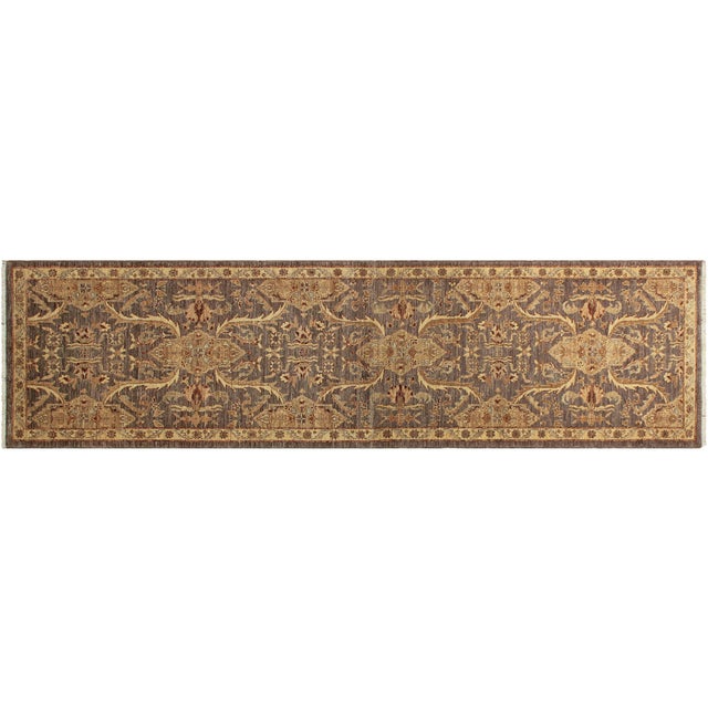 Beautiful Ziegler 1990's Gray/Ivory Wool Runner Rug- 2'10'' X 11'1'' For Sale - Image 9 of 10