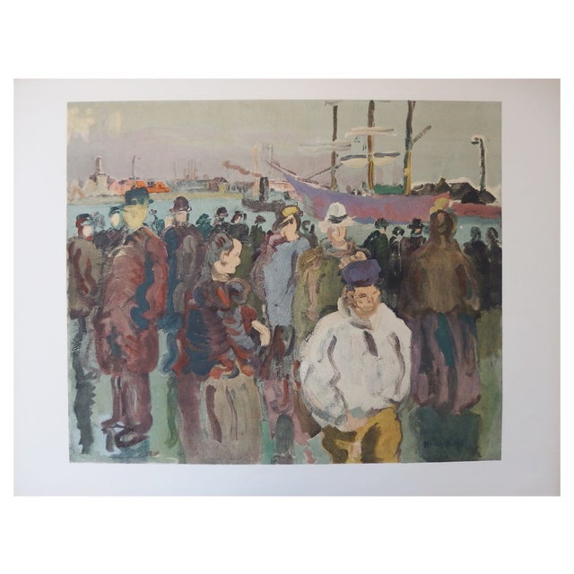 Raoul Dufy, Dock in Rouen, Lithograph For Sale