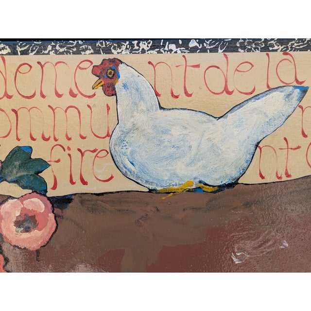 Ira Yeager Late 20th Century Cow With Chickens, Acrylic on Canvas, American, by Ira Yeager For Sale - Image 4 of 11